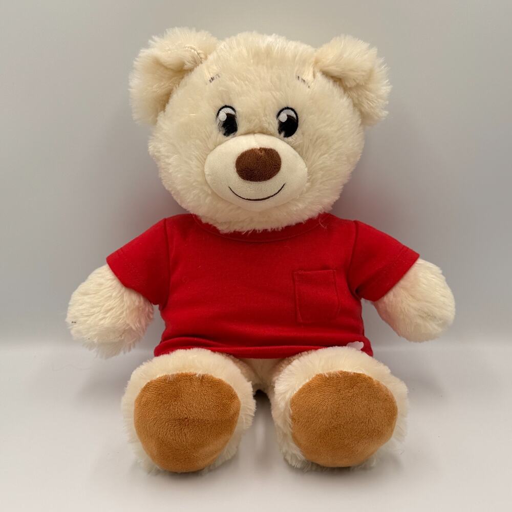 Build-A-Bear Plush Teddy Bear BAB Stuffed Animal Red Shirt Toy